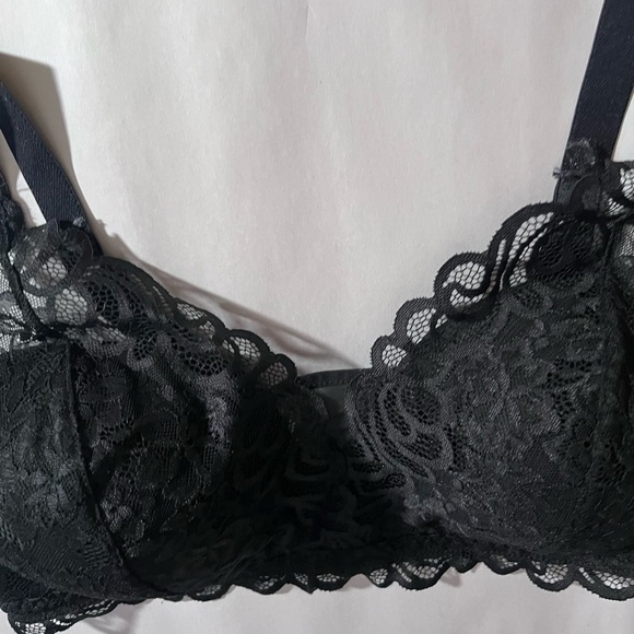 Bali Desire Wirefree unconventional lace Bra Bralette black fairy Stretch 2XL - Picture 3 of 12